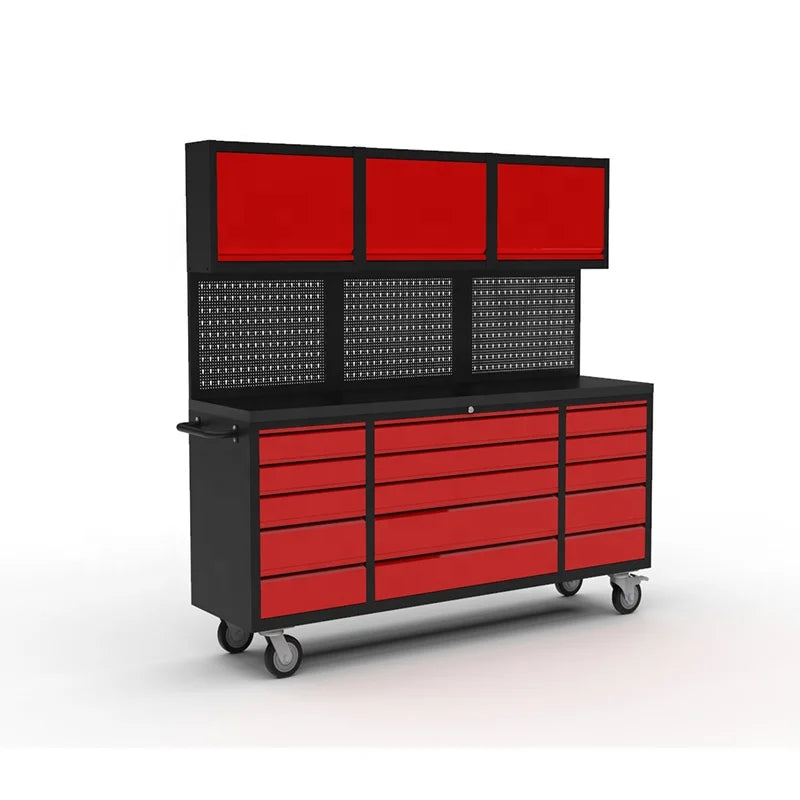 2025 Jiezhida  Heavy Duty Cabinet Tool Car Workshop Garage Metal Tool Cabinet/tool Trolley/ Tool Cart with Handle and Wheels