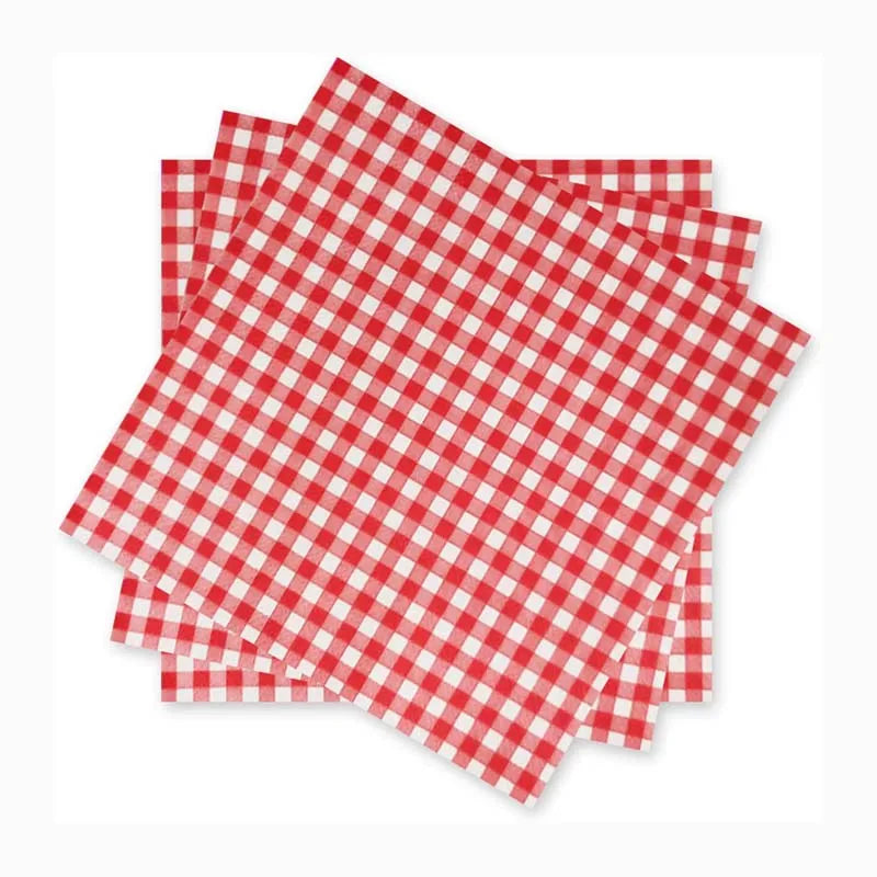 Quality Thanksgiving Red Fall Holiday Lunch Kitchen Household Plaid Pattern Paper Napkins