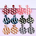 Fancy Jewelry Multicolor Geometric Pendiente Acrylic Stud Drop Earrings C Shaped Acetate Acid Plate Mottled Resin Hoop Earrings