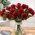 M009 Wholesale Artificial Silk Roses Wedding Red Pink White Flowers with Real Touch Latex Home Decor 50 Pcs Minimum Order