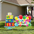 Custom Outdoor Waterproof Corrugated Lawn Sign Yard Sign Happy Birthday Letters With Stakes