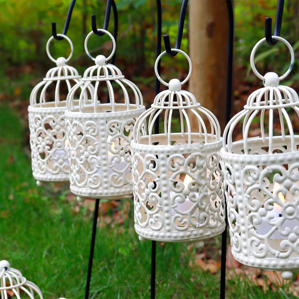 Freeshipping 6pcs Birdcage Metal Tealight Hanging Birdcage Lantern Vintage Decorative Centerpieces of Wedding & Party Christmas