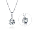 Abiding Colorful 6.5Mm Moissanite Diamond Pendant Fashion Statement 925 Sterling Silver Jewelry Necklaces for Women