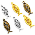 3 Color Antique Sliver Fish Charm Fit for Bracelets Necklace Pendant DIY Metal Jewelry 27*10mm D731
