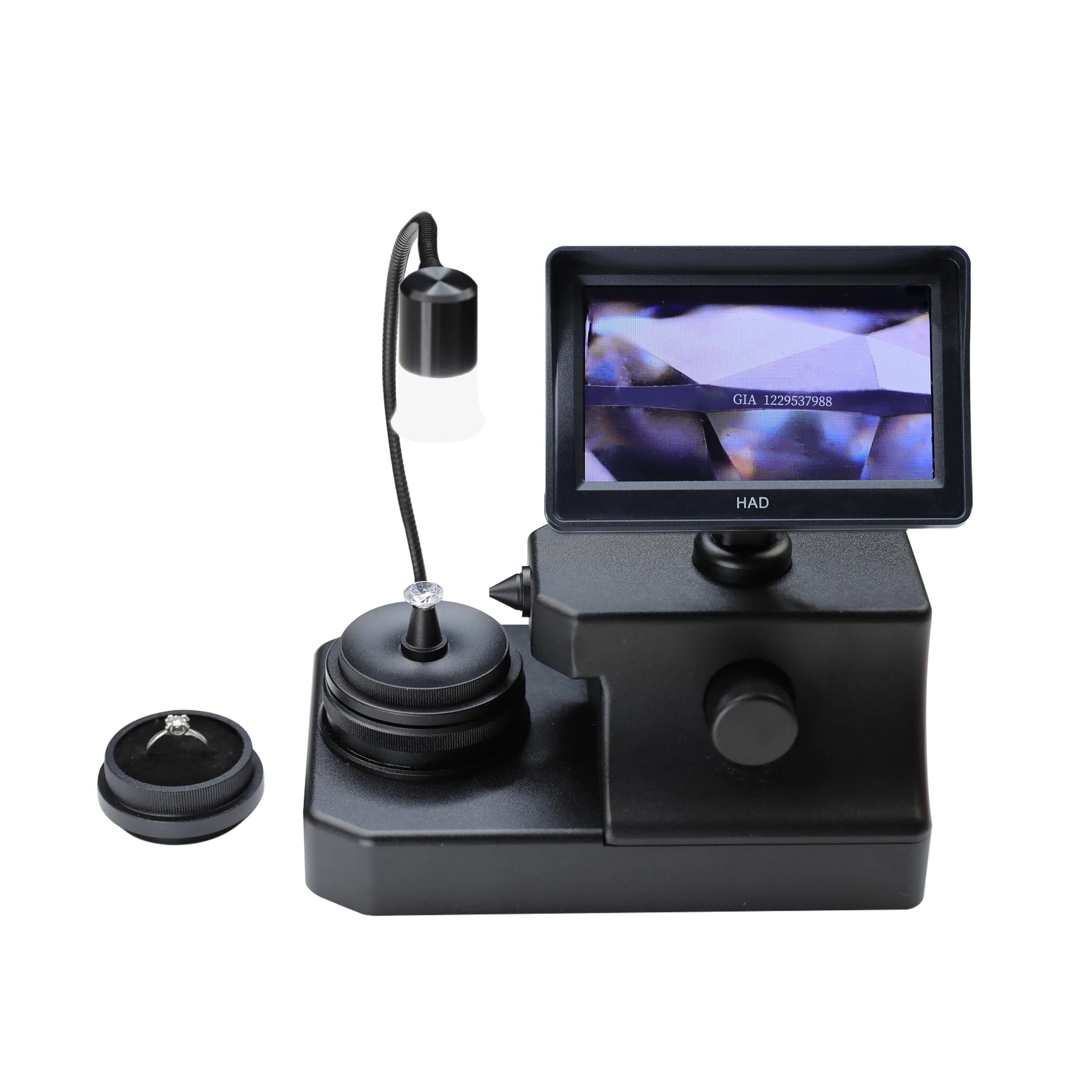 Inscription Microscope - Portable and Rechargeable Gemological Microscope with Digital Monitor for Precise Examination