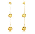 Simple Personality Stainless Steel 18K Gold Plated Ball Long Tassel Drop Earrings Trendy Unisex Customization
