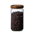 Empty High Borosilicate Air Tight Storage Jars Containers With Acacia Wood Lid Glass Jars for Food