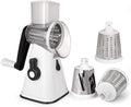 Rotary Cheese Grater Handheld Vegetable Chopper Mandoline Slicer Nut Grinder Easy Cleaning Shredder for Kitchen with 3 Round