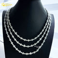 Hot Selling Hip Hop Moissanite Chokers Necklace S925 Silver Gold Plated 3mm VVS Moissanite Cross Tennis Chain