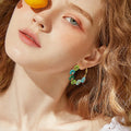 Go2boho Y2K Fashion Trendy Glass Bead Hoop Earrings Handmade Cute Dainty Daisy Flowers for Women for Holiday Party Gifts Jewelry