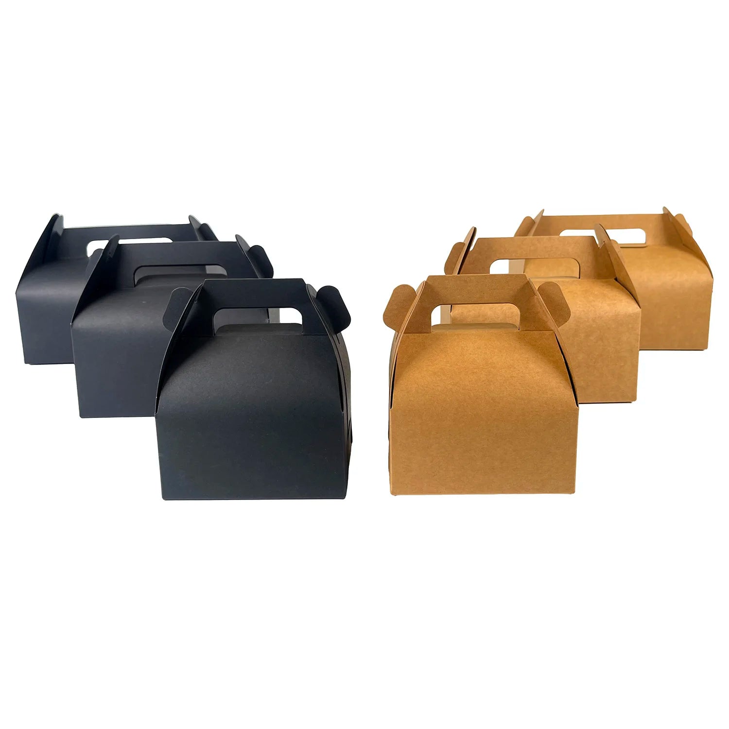 Wholesale  Baking Dessert Takeaway Packaging for Burgers Cardboard Paper Boxes Kraft Paper Box with Handle
