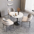 Nordic Round Restaurant Dining Table Light Luxury Marble Small Round Table Reception Wrought Iron Negotiation Table and Chair