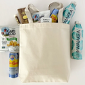 Custom Logo Reusable Canvas Cotton Shopping Tote Bag Recyclable Letter Print Storage Bag for Daily Use Promotion Gift