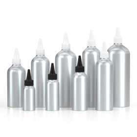 YANSEN Wholesale Aluminum Bottle with Pump Sprayer Lid 30-1000ml Pointed Mouth Seal for Cosmetic Use Screen Printed