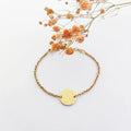 Custom Name Bracelet Stainless Steel Round Pendant Bracelet Set Stainless Steel Laser Engraving Jewelry