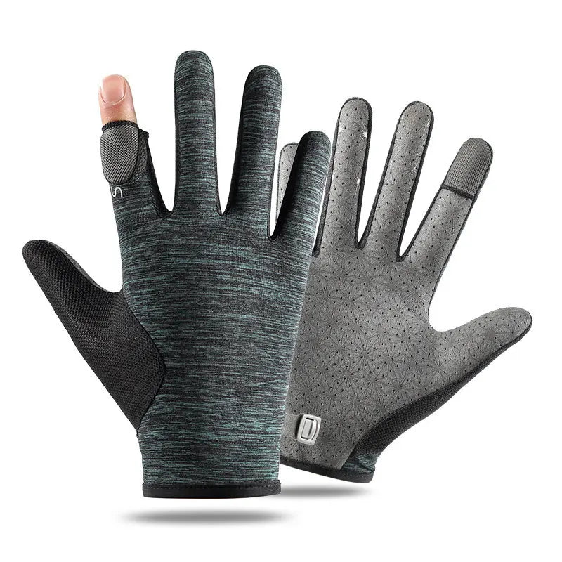 Men Sports Touch Screen Full Hand Protective Fishing Sun Driving Anti Uv Gloves for Glof