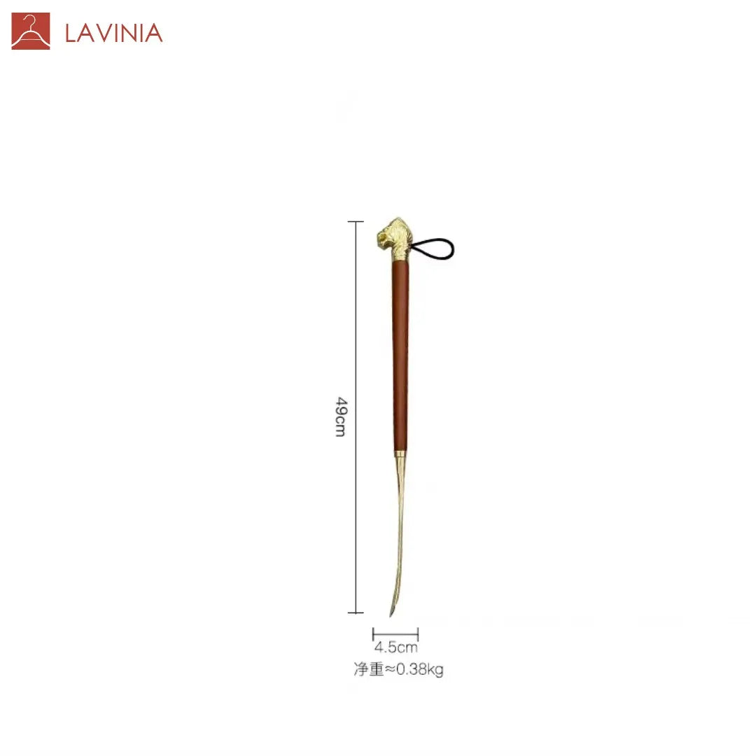 Lavinia Long Handled Metal Wooden Spoon Shoe Helper for Shoes
