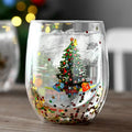 Custom Christmas Gifts 300ml Borosilicate Glass Coffee Mugs Christmas Cups