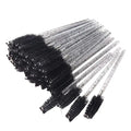 50pcs Packing Disposable Mascara Wands Crystal Black Handle Eyelash Brushes Makeup Applicator Kits