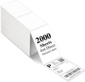 4X6 Reusable Thermal Shipping Labels Fan-Fold 2000pcs Perforated White Waterproof Postage Mailing Labels Compatible Zebra Rollo