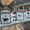 Custom Restaurant Cafe LED Illuminated Sign LED Light Box Signage Projecting Sign