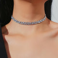 2025 New European and American Simple Zircon Chain Necklace Collar Chain Fashion Exaggeration Choker Chain Necklace Girl
