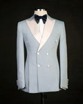 New Arrival Groom Wedding Tuxedos Double Breasted Men Suits Peaked Lapel Business Suits Prom Party Formal Outfits(Jacket+Pants)