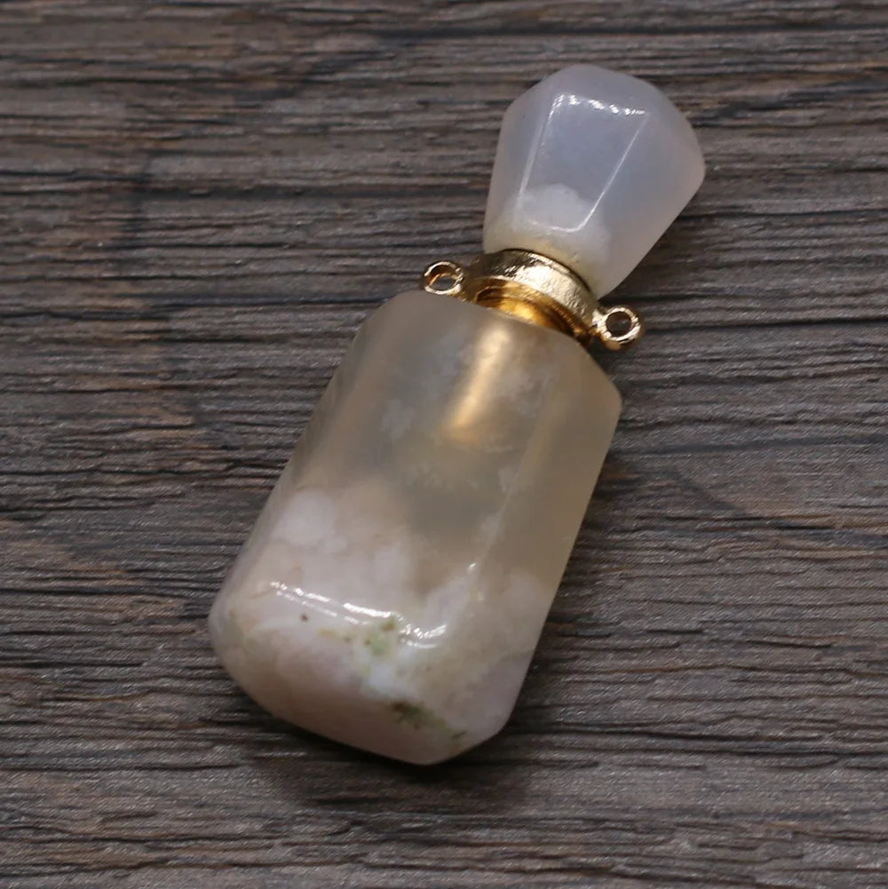 Hongzhuo Bulk Cherry Blossoms Agate Jewelry Aromatherapy Necklace Luxury Perfume Bottle Necklaces