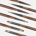High-end Brown Color Acrylic Handle Ombre Brush Nail Art Tools 9pcs/set Professional Supplier