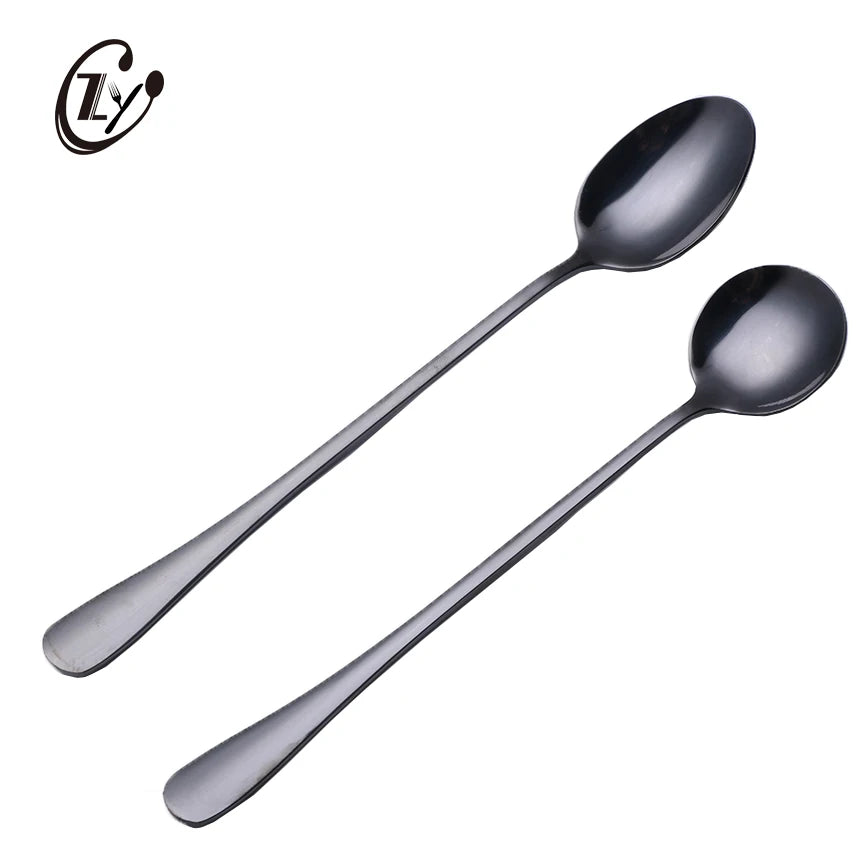 Wholesale Mirror Polish Pointed Round Head Spoon Stirring Mixing Spoon Stainless Steel Long Handle Spoon