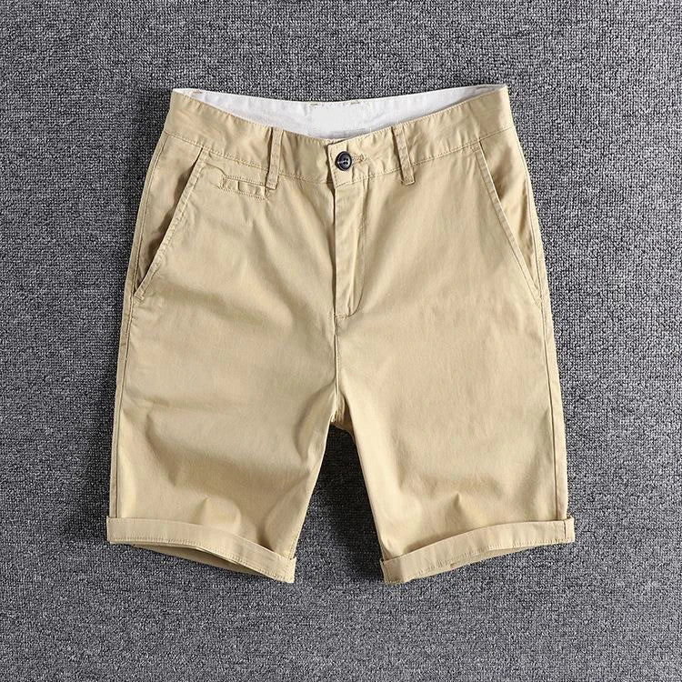 2022 Summer Men's Khaki Chino Shorts Factory Wholesale Custom Mid Waist Casual Shorts Anti-Wrinkle Nonwoven Weaving Method