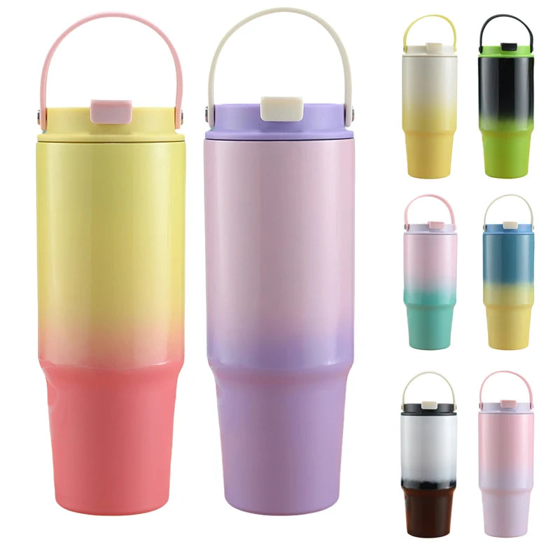 Custom Coffee Tumbler with Leak-proof 2-in-1 Lid Double Wall Vacuum Coffee Mug 30oz 30 OZ Tumbler with Handle for Travel