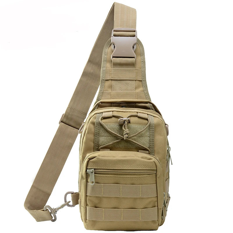 Outdoor Tactical Molle System Waterproof Zipper Closure Camping Hiking Trekking Small Unisex One Shoulder Strap Backpacks