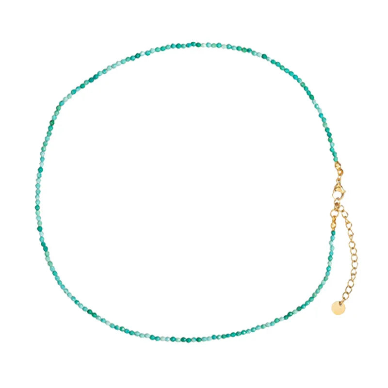 Unisex Super Fine Bead Natural Stone Clavicle Chain Necklaces for Women Men