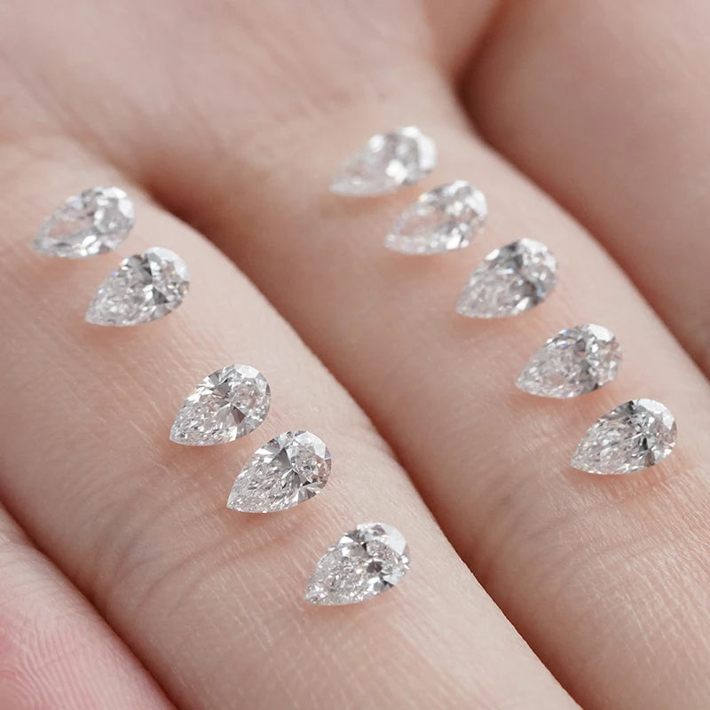 Starsgem 2*3mm-5*7mm Pear Cut Created Diamond DEF VS HPHT White Loose Diamond Lab Grown Flawless Diamond