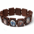 Classic Sticker Wooden Stretch Bracelet Rosary Bracelet |  Random Pattern