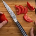 Premium 67-Layer Carbon Steel Utility Knife 10Cr15CoMoV Core Ebony Wood Handle Ambidextrous High-Polish Finish Kitchen Knife