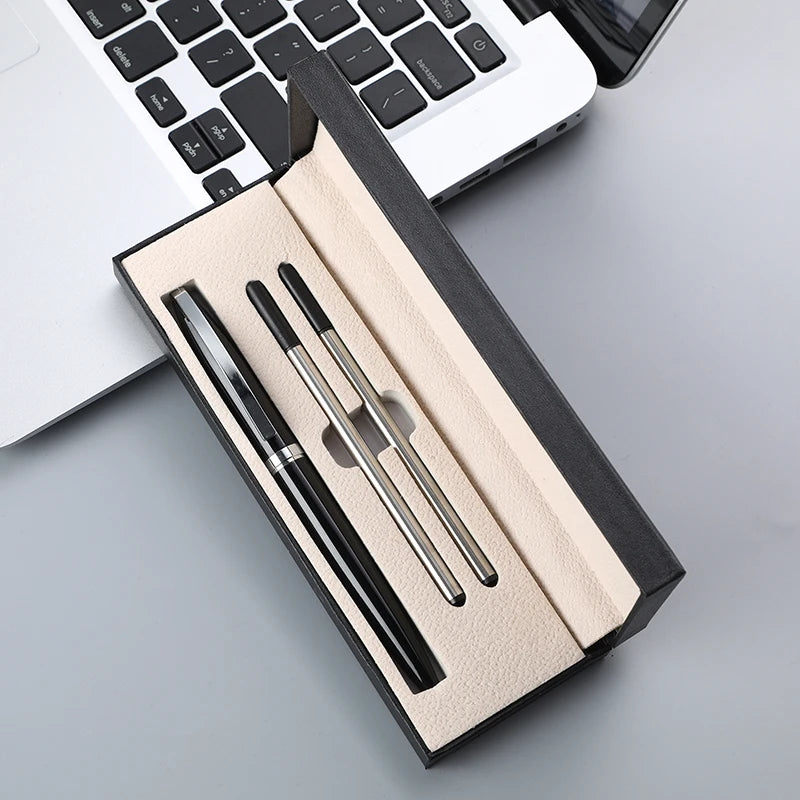 2025 Custom Pen 2 Extra Refill Luxury Metal Roller Pen Set Business Gift Pen With Packing Box