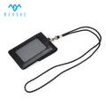 PU Leather RFID Lanyard with Embossed Logo Customizable Business Card Holder Button Keychain for Business Use and Credit Cards