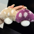 Cute Real Rex Rabbit Hair Mushroom Car Keychain Fashion Plush Backpack Pendant Accessory