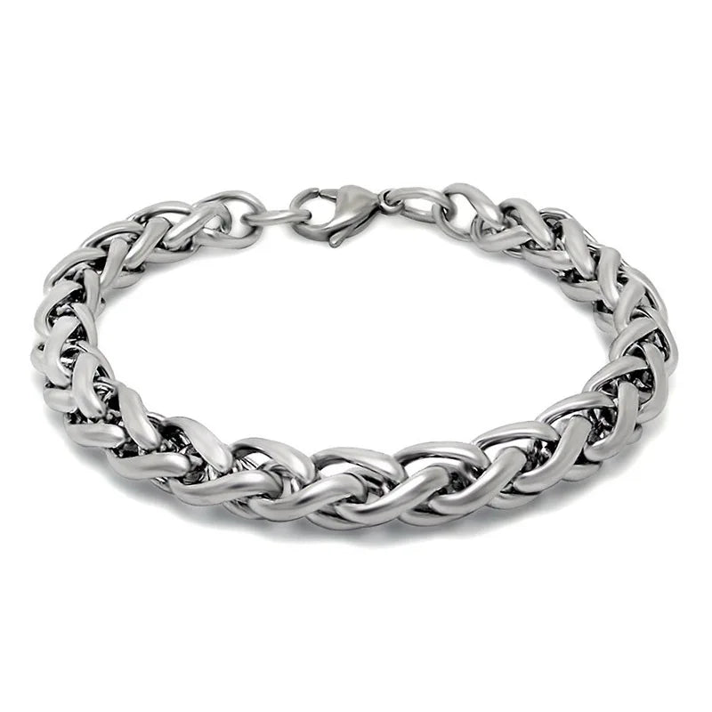 Non Fade Titanium Steel Square 8mm Simple Fashion Dragon Bone Stainless Steel Bracelet for Woman Jewelry