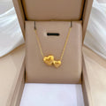 New Arrived Gold Plated Love Heart Link Chain Necklace Stainless Steel Double Heart Shaped Necklace 2025 Dainty Jewelry