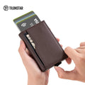 TVC205 New Design Premium Leather Aluminum Male Purse Wallets Slim Credit Card Holder Wallet Men's Pop up Wallet
