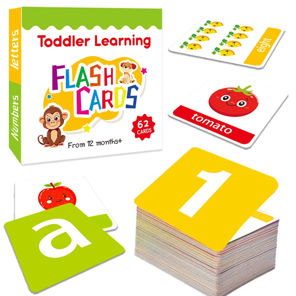 Cognitive Cards for Kids Cartoon English Flashcards Letters Shapes Animals Learning Puzzle Enlightenment Early Education Cards
