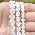 6/8/10mm Natural White Love Heart Shell Mother of Pearl Loose Spacer Beads for Jewelry Making DIY Bracelet Necklace Handmade