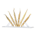 Premium Stainless Steel Golden Makeup Tools Set Pointed Eyebrow Beauty & Eyelash Tweezers for Eyelash Extension