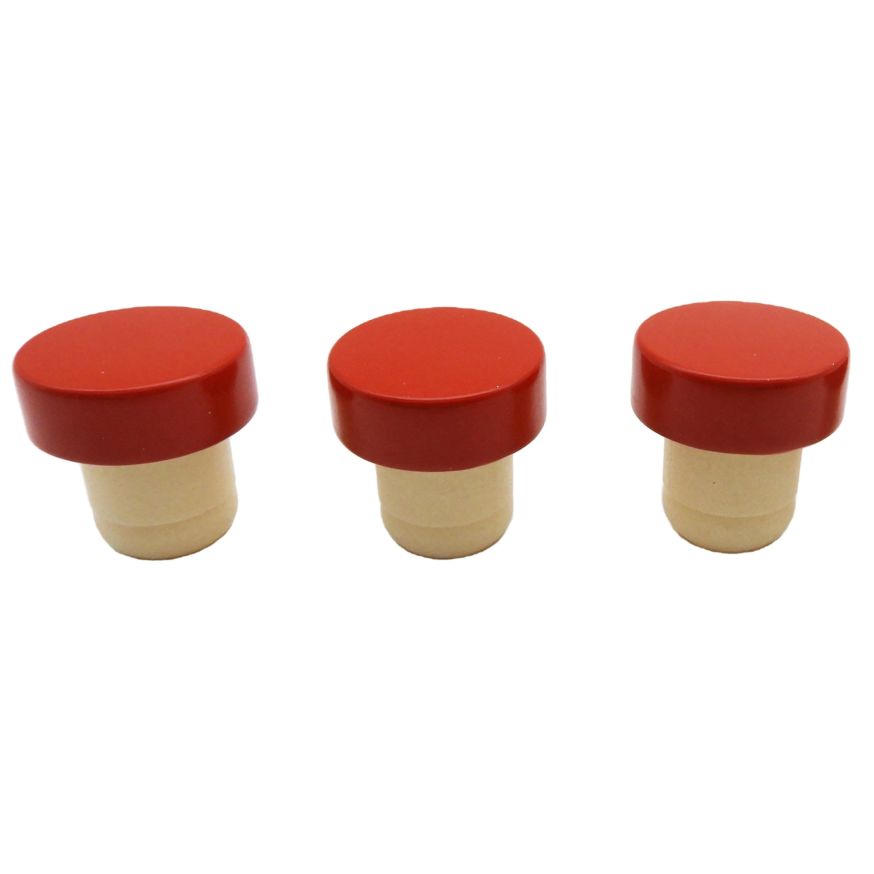 29.5*19.5mm Customized Color Synthetic Top Aluminum Top Olive Oil Glass Bottle Stopper Cork Cap Closure