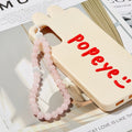 Handmade Customized Mobile Phone Hanging Chains Pink Natural Stone Crystal 8mm Beaded Straps Phone Holder