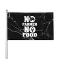 3x5 Ft No Farmer No Food Banner Black Marble Tractor Corn Logo Farm Community Outdoor Flag Wholesale
