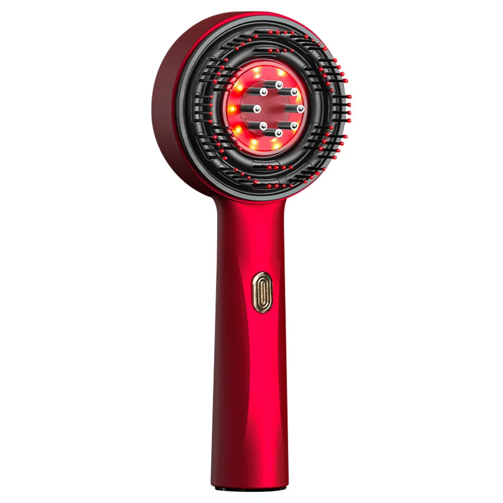 EMS Electric Scalp Massager Comb Metal Handle Hair Oil Applicator for Improved Circulation Household Use